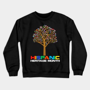 National Hispanic Heritage Month Hand Flag Tree Roots Latino Crewneck Sweatshirt